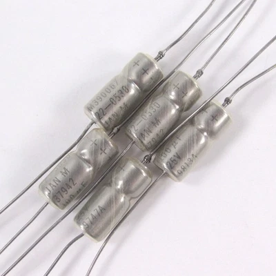 LOTE de 5 condensadores NA M39006/22-0530 tántalo 100uF axial 25V 5910-01-126-2071 Foto 1 de 2