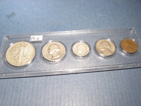 1947 DENVER Mint Birth year 5 coin MATCHED set ~ circulated ~ nice gift Cover