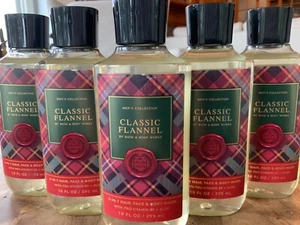 5 men’s CLASSIC FLANNEL 10oz mens HAIR & BODY WASH for MEN Bath and Body Works - Picture 1 of 2