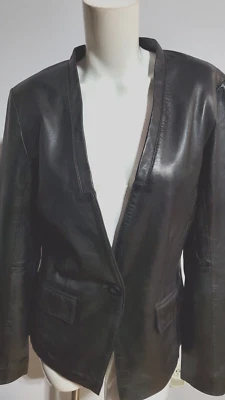 NEW BOD & CHRISTENSEN WOMEN'S SOFT GENUINE BLACK LEATHER JACKET SIZE M - Image 1 of 4