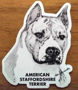MAGNET American STAFFORDSHIRE Terrier AMSTAFF Dog SKETCH Art PIT BULL 3in. Bully - Picture 1 of 4
