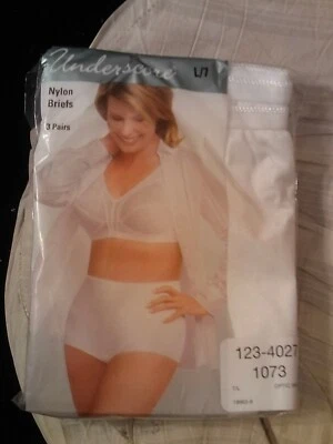 3PR JC PENNY~SUBRAYADOS~BRAGAS BREVES COMPLETAS DE NAILON~ESTILO VINTAGE~NIP~TALLA 7~BLANCAS Foto 1 de 3
