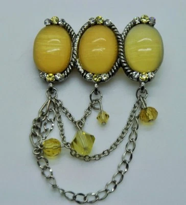 ESTILO SIMPLE ÚNICO Amarillo/PIEDRA CLARA BODA FIESTA PRENDEDOR/BROCHE MODA YD65 Foto 1 de 3