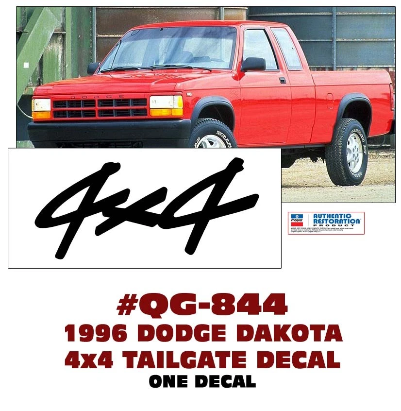 Dodge Dakota QG-844 1996 - 4x4 - calcomanía de puerta trasera - cada uno - con licencia Foto 1 de 1