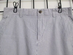 BROOKS BROTHERS ==SIZE 16 / 28" WAIST X 28" INSEAM==BLUE WHITE SEERSUCKER PANTS - Picture 1 of 5