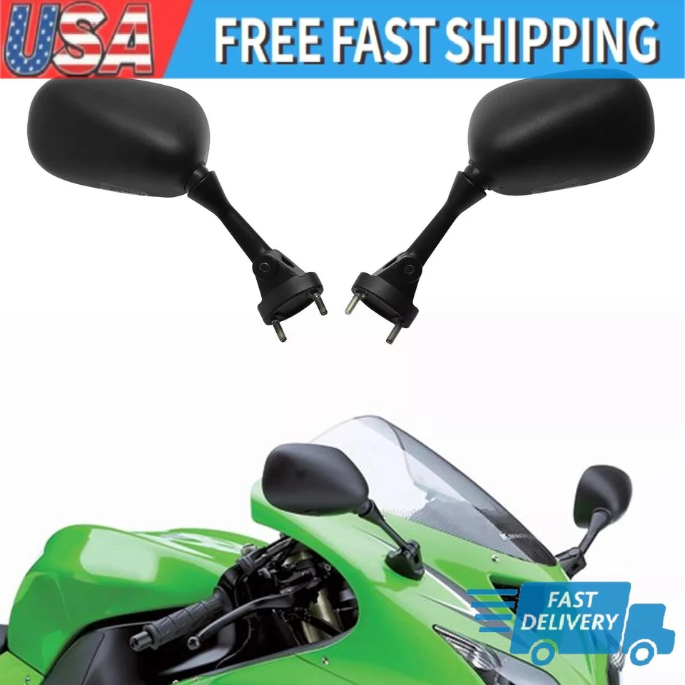 Par de espejos retrovisores laterales negros para motocicleta Yamaha YZF R1 R6 FZ1 FZ6 600R R3 Foto 1 de 4