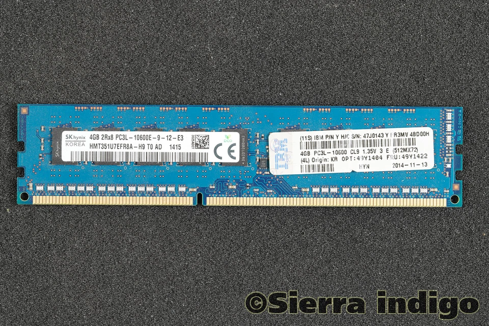 SK Hynix HMT351U7EFR8A-H9 PC3L-10600E-9-12-E3 4GB 2Rx8 Server Memory RAM - Image 1 of 1