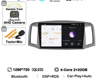 RADIO 2 DIN PER JEEP GRAND CHEROKEE WK 2GB 32GB NAVIGATORE GPS BLUETOOTH CARPLAY - Immagine 1 di 2