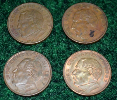 Four 1967 Diez Centavos MO Mexico ESTADOS UNIDOS MEXICANOS Coins - Image 1 of 4