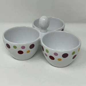 Pampered Chef Simple Additions Three Part Condiment Dish Polka Dots Retired Rare - Picture 1 of 9