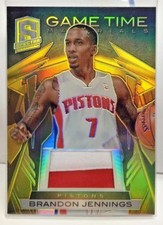 Brandon Jennings 2013-14 SPECTRA Game Time GOLD Refractor 2 color GU Patch #d/10