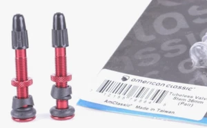 NUEVO Juego de Válvulas Presta Sin Tubo American Classic ROJO ANODIZADO 36 mm (Par de 2) - Imagen 1 de 6