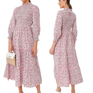 Tuckernuck PINK CITY PRINTS Scarlet Forest Isabel High Neck Dress EUC Size Small - Picture 1 of 9