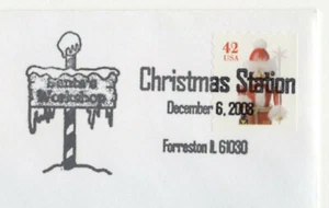 Christmas Forreston Illinois 2008 Commemorative Postmark Cover - Picture 1 of 2