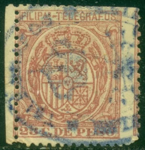 PHILIPPINES 25 CENTAVO TELEGRAPH STAMP, USED, VERY GOOD, GREAT PRICE! - Picture 1 of 1