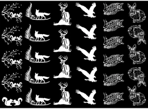 Forest Friends 30 pcs 1 Inch White Fused Glass Decals - Picture 1 of 2