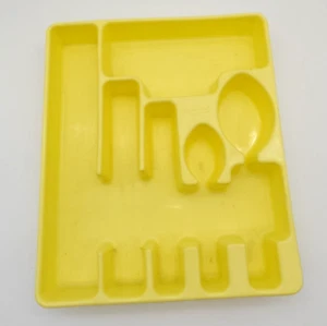 Bandeja organizadora cajón cubiertos cubiertos utensilios GOMAID amarillo vintage - Imagen 1 de 6
