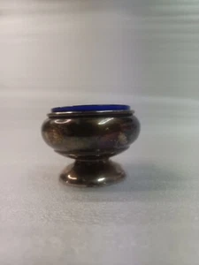 Fisher Vintage Sterling Silver & Cobalt Glass Open Salt - Picture 1 of 8