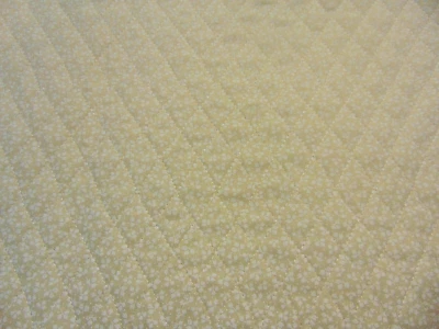 Reversable Pre-Quilted Fabric Ecru/Cream with Mini Floral/Flowers 1yd x 44" - Image 1 of 4
