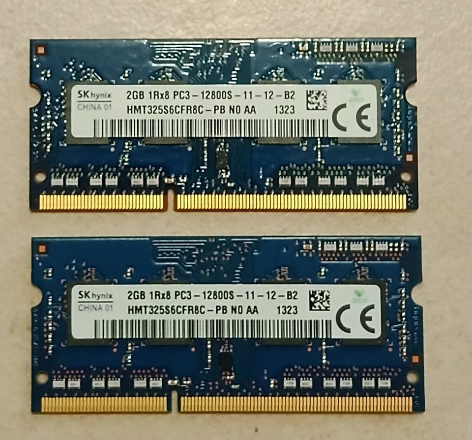 RAM Hynix 4GB (2x2GB) DDR3 1600Mhz SODIMM 204PIN HMT325S6CFR8C-PB NO AA - Immagine 1 di 1