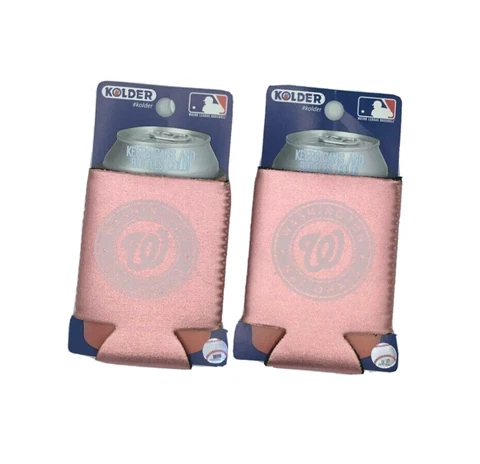 (2 PK) WASHINGTON NATIONALS ROSE GOLD DOUBLE SIDED CAN COOLERS KOOZIES FREE SHIP Cover