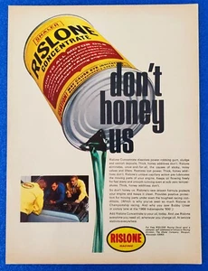 1969 RISLONE RACING CONCENTRATE FOR MOTOR OILS ORIGINAL VINTAGE PRINT AD - Picture 1 of 1