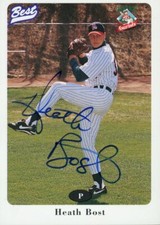 1996 Asheville Tourist HEATH BOST Signed Card autograph ROCKIES taylorsville, nc