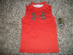 UNDER ARMOUR New NWT Boys Shirt Tank Top Camo Camouflage Realtree Orange 5 6 - Picture 1 of 2