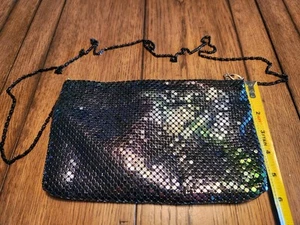 Glittery Sparkly Metal Jesus Colorful Chain Zipper Womans Ladies Designer Purse - Picture 1 of 9