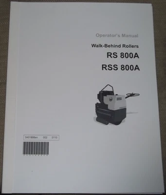 WACKER NEUSON RS-800A RSS-800A WALK BEHIND ROLLER OPERATION & MAINTENANCE MANUAL - Image 1 of 4