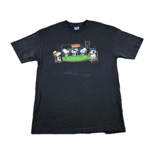 VINTAGE Snoopy Playing Poker Shirt Mens Large Peanuts Cards Gambling Adult A20 - Picture 1 of 11