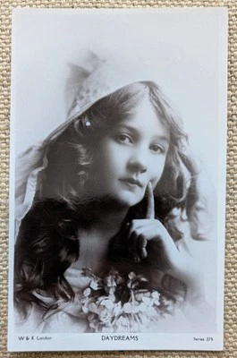 Pretty Young Woman / Girl 'Daydreams' Real Photo RP Edwardian Postcard - Image 1 of 2