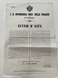1857, Venezia, Avviso d'asta dipinti S. Maria del Carmine, S. Margherita - Foto 1 di 2