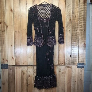 Vestido Y Cárdigan Karen Millen Crochet Cuentas Charleston Dama Bug UK 4 NUEVO - Imagen 1 de 24