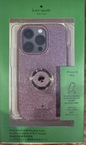 📱📱Kate spade Glitter Ring iPhone 14 PRO Case Mitten Pink W/Ring Stand📱📱 - Picture 1 of 6