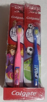 Toothbrush Colgate Extra Soft boy girl 5+ Year display box 4 color soccer LOT 12 - Image 1 of 3