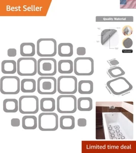 20 Pieces Adhesive Square Bath Treads Non-Slip Bathtub Stickers Non Slip Tractio - Picture 1 of 8