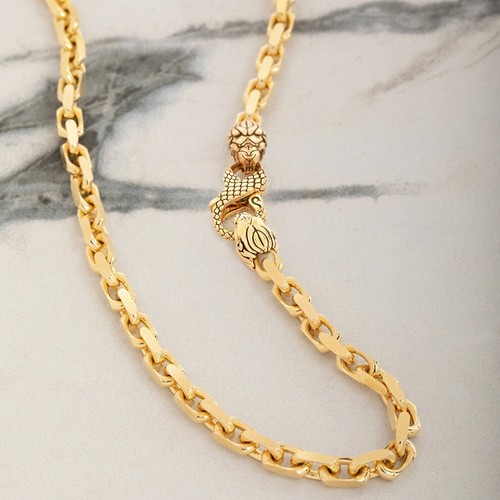 HERMÈS Collana Hermes taglio diamante 6 5 mm oro giallo 18 kt chiusura personalizzata catena uomo