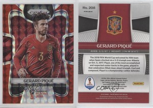 2018 Panini Prizm World Cup Red Mosaic Prizm Gerard Pique #208