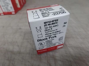 GENUINE 3M SCOTCHLOK MV10-8FBX INSULATED FORK TERMINALS, 12-10 AWG, BOX OF 50!!! - Picture 1 of 6