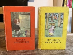 GINGER'S ADVENTURES & BUNNIKIN'S PICNIC PARTY Vintage Ladybirds series 401 2/6 - Imagen 1 de 3