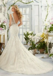 Wedding dress Mori lee Madeline Gardner mermaid spring collection size 10   - Picture 1 of 8