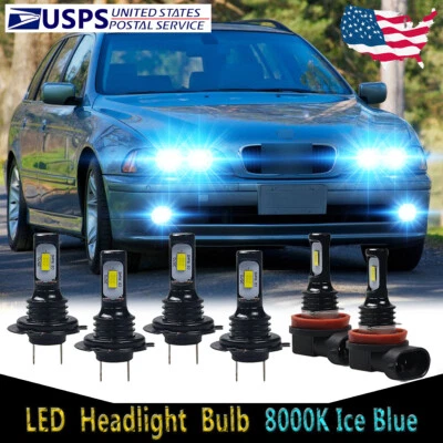 For BMW 525i 530i 540i 2001-2003 6X LED Headlight Bulbs Hi Lo Beam Fog Light HKL - Image 1 of 4