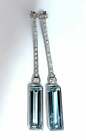 Mid-Century Vintage Style 25,14 CT Aquamarin & alte Mine geschnitten CZ hängende Ohrringe