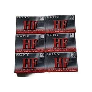 NEW Lot Of 6 Sony HF Hi Fidelity Audio Cassette Normal Bias Blank Tapes 60 Min - Picture 1 of 1