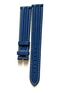 100% Original OMEGA 18MM Leather Band Strap Blue NEW VINTAGE 97648064L - Picture 1 of 18