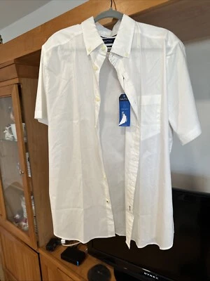 Nautica Men's X Large Bright White Short Sleeve Pocket Dress Shirt - Image 1 of 4