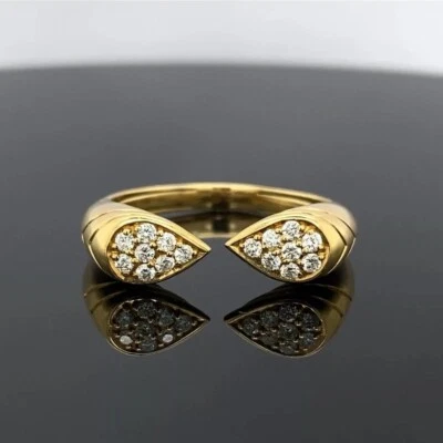 Anillo abierto Kat Florence oro amarillo 18k 0,20 quilates D diamantes impecables $13000 Foto 1 de 4