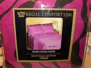 Juego de sábanas de estante Zebra-púrpura y negro, tamaño doble 3 piezas, bolsillo profundo 800 TC ENVÍO GRATUITO - Imagen 1 de 4