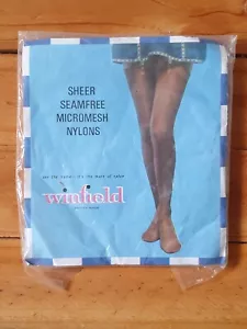 Vintage Winfield Seamfree Sheer Nylon Stockings - Beige 9.5 - Picture 1 of 2